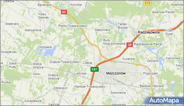 mapa Grabce Józefpolskie, Grabce Józefpolskie na mapie Targeo