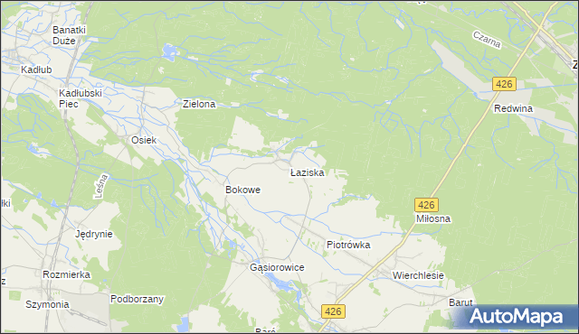 mapa Łaziska gmina Jemielnica, Łaziska gmina Jemielnica na mapie Targeo