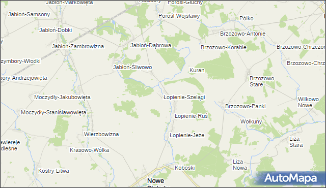 mapa Łopienie-Szelągi, Łopienie-Szelągi na mapie Targeo