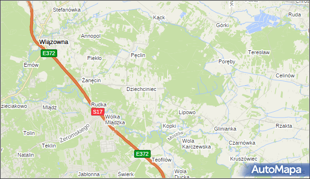 mapa Malcanów gmina Wiązowna, Malcanów gmina Wiązowna na mapie Targeo