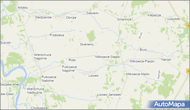 mapa Miłkowice-Stawki, Miłkowice-Stawki na mapie Targeo