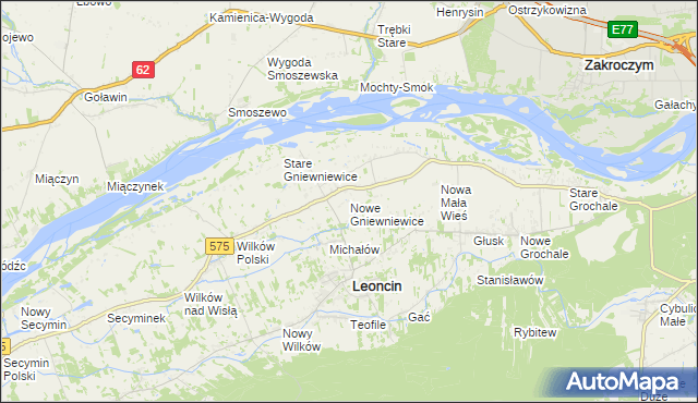 mapa Nowe Gniewniewice, Nowe Gniewniewice na mapie Targeo