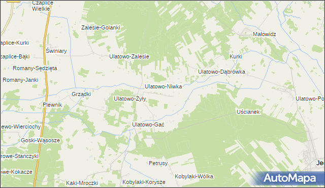 mapa Ulatowo-Borzuchy, Ulatowo-Borzuchy na mapie Targeo