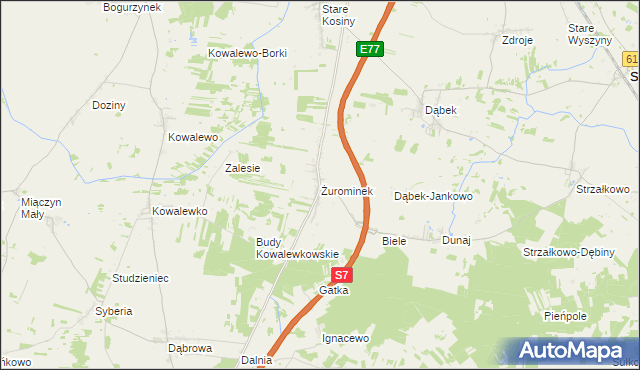 mapa Żurominek, Żurominek na mapie Targeo