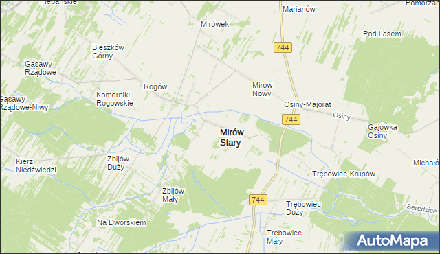 mapa Mirów Stary, Mirów Stary na mapie Targeo