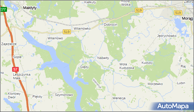 mapa Naświty, Naświty na mapie Targeo