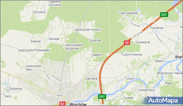 mapa Natalin gmina Wyszków, Natalin gmina Wyszków na mapie Targeo