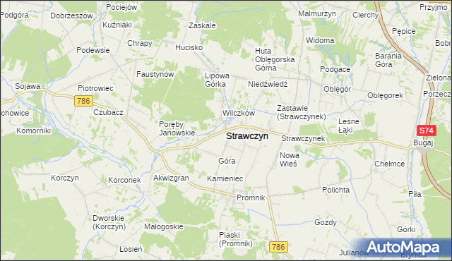 mapa Strawczyn, Strawczyn na mapie Targeo