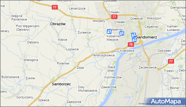 mapa Andruszkowice, Andruszkowice na mapie Targeo