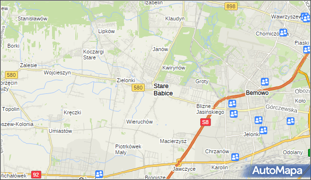 mapa Babice Nowe, Babice Nowe na mapie Targeo