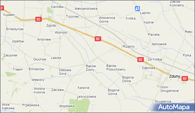 mapa Bąków Górny, Bąków Górny na mapie Targeo