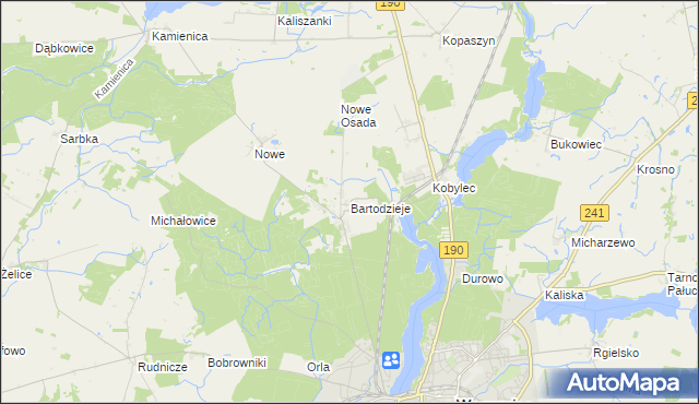 mapa Bartodzieje gmina Wągrowiec, Bartodzieje gmina Wągrowiec na mapie Targeo