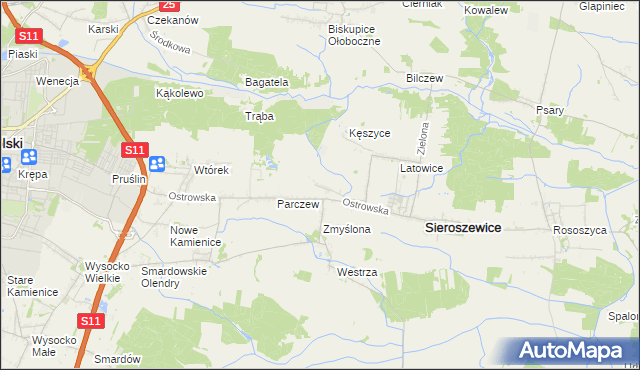mapa Bibianki, Bibianki na mapie Targeo
