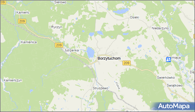 mapa Borzytuchom, Borzytuchom na mapie Targeo