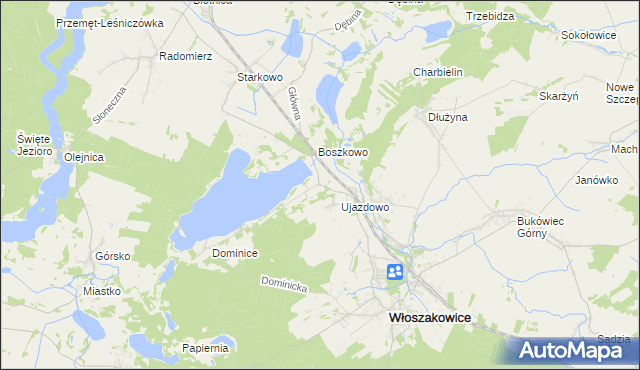 mapa Boszkowo-Letnisko, Boszkowo-Letnisko na mapie Targeo