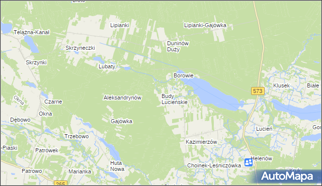 mapa Budy Lucieńskie, Budy Lucieńskie na mapie Targeo