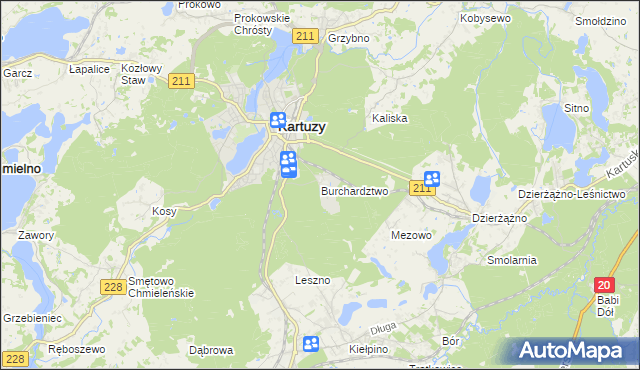 mapa Burchardztwo, Burchardztwo na mapie Targeo