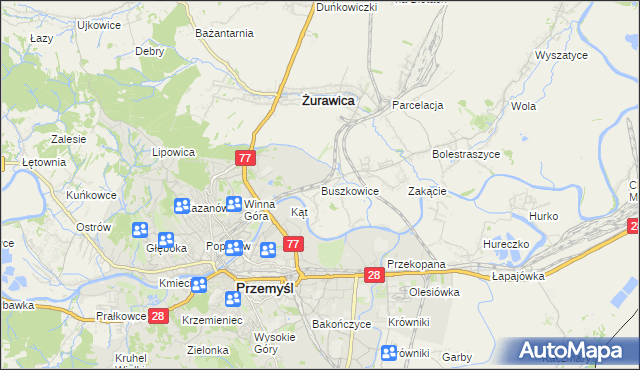 mapa Buszkowice gmina Żurawica, Buszkowice gmina Żurawica na mapie Targeo