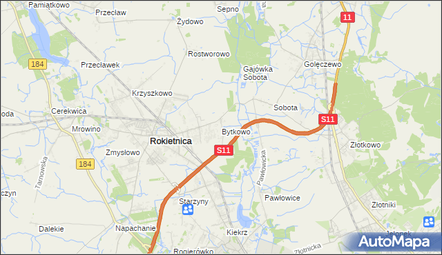 mapa Bytkowo, Bytkowo na mapie Targeo