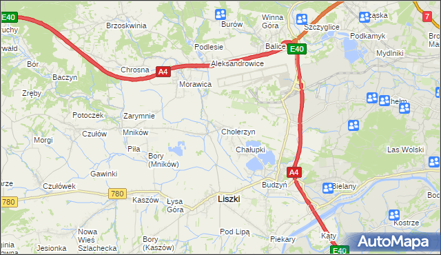 mapa Cholerzyn, Cholerzyn na mapie Targeo