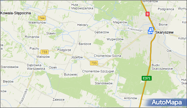 mapa Chomentów-Socha, Chomentów-Socha na mapie Targeo