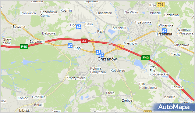 mapa Chrzanów, Chrzanów na mapie Targeo