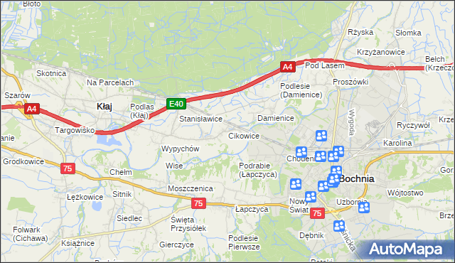mapa Cikowice, Cikowice na mapie Targeo