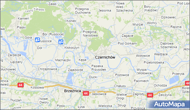 mapa Czernichów powiat krakowski, Czernichów powiat krakowski na mapie Targeo