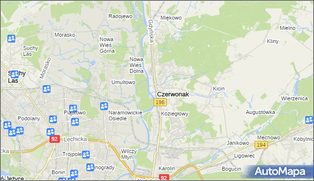 mapa Czerwonak, Czerwonak na mapie Targeo