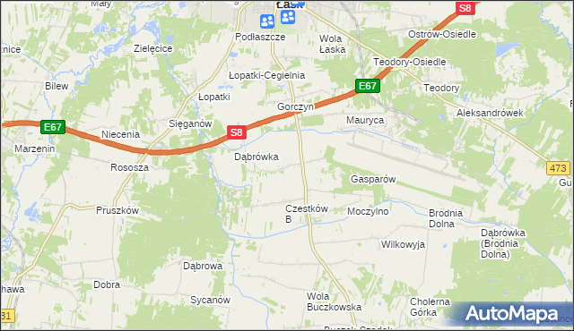 mapa Czestków A, Czestków A na mapie Targeo