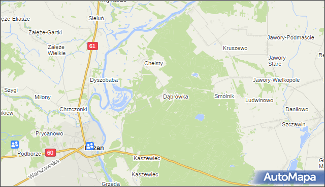 mapa Dąbrówka gmina Różan, Dąbrówka gmina Różan na mapie Targeo