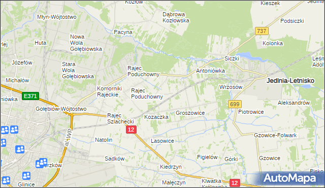 mapa Dawidów gmina Jedlnia-Letnisko, Dawidów gmina Jedlnia-Letnisko na mapie Targeo