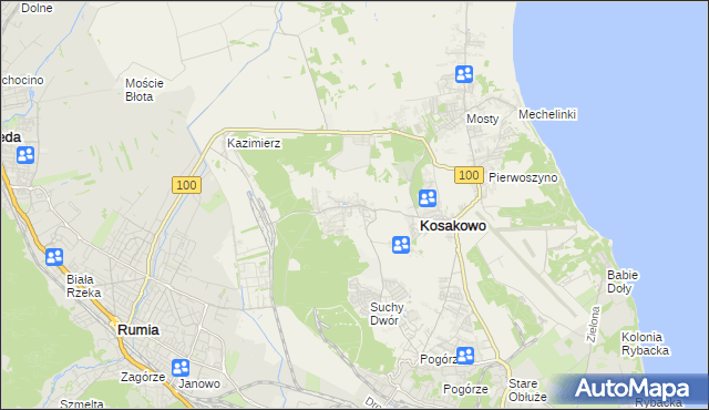 mapa Dębogórze, Dębogórze na mapie Targeo
