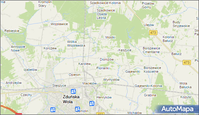 mapa Dionizów, Dionizów na mapie Targeo