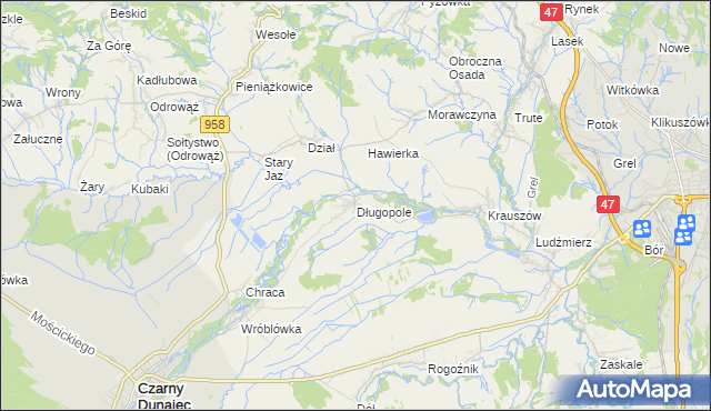 mapa Długopole, Długopole na mapie Targeo