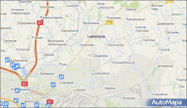 mapa Dojazdów, Dojazdów na mapie Targeo