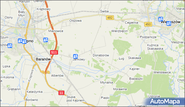 mapa Donaborów, Donaborów na mapie Targeo