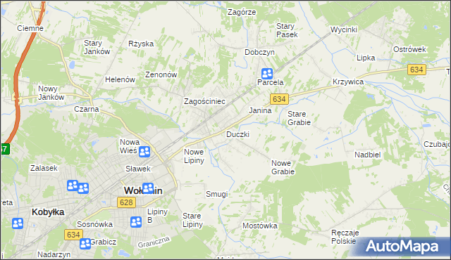 mapa Duczki, Duczki na mapie Targeo