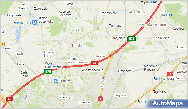 mapa Florków, Florków na mapie Targeo