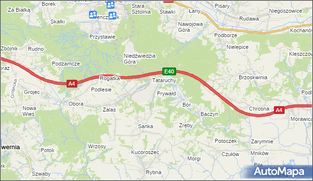 mapa Frywałd, Frywałd na mapie Targeo