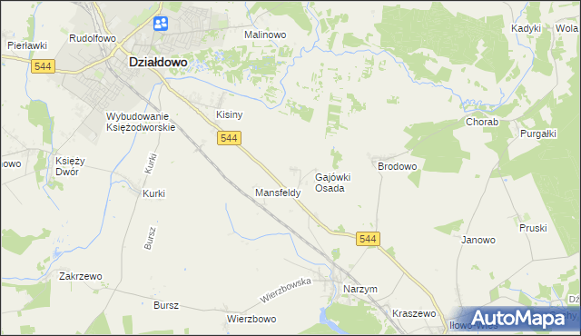 mapa Gajówki, Gajówki na mapie Targeo