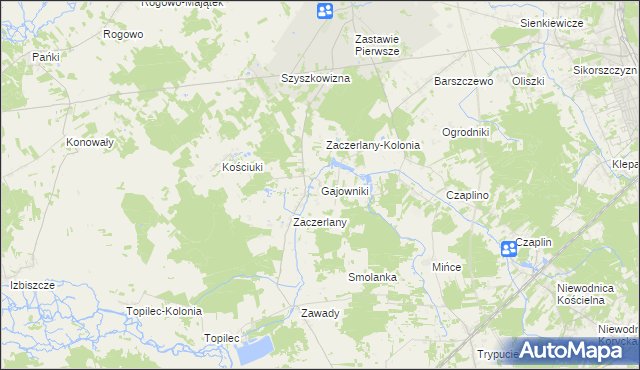 mapa Gajowniki, Gajowniki na mapie Targeo