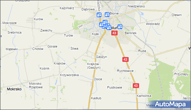 mapa Gaszyn, Gaszyn na mapie Targeo