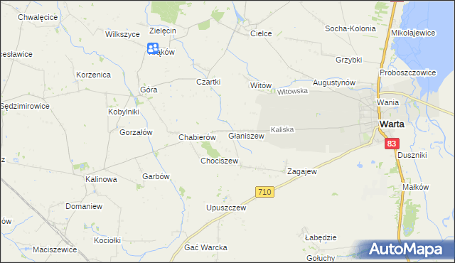 mapa Głaniszew, Głaniszew na mapie Targeo