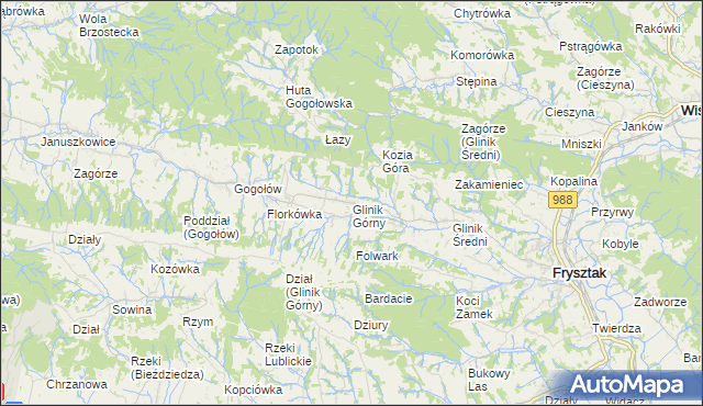 mapa Glinik Górny, Glinik Górny na mapie Targeo