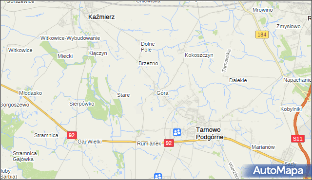 mapa Góra gmina Tarnowo Podgórne, Góra gmina Tarnowo Podgórne na mapie Targeo