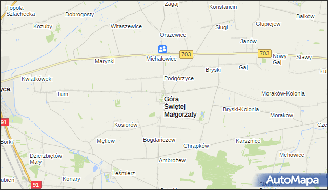 mapa Góra Świętej Małgorzaty, Góra Świętej Małgorzaty na mapie Targeo