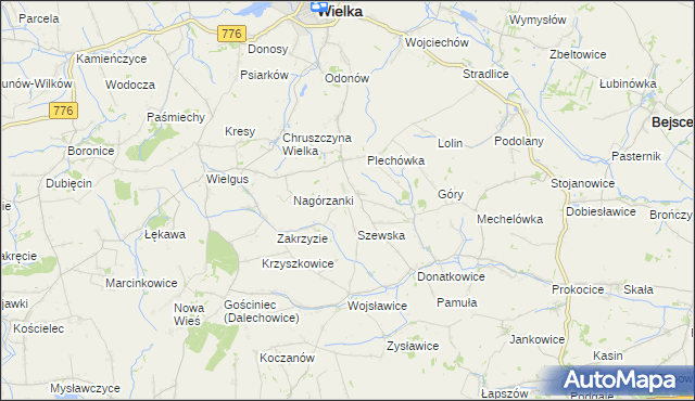 mapa Gorzków gmina Kazimierza Wielka, Gorzków gmina Kazimierza Wielka na mapie Targeo
