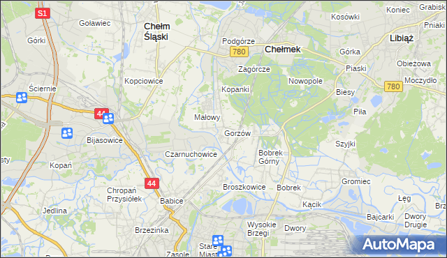 mapa Gorzów, Gorzów na mapie Targeo