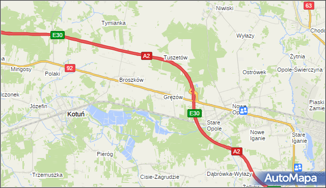 mapa Gręzów, Gręzów na mapie Targeo